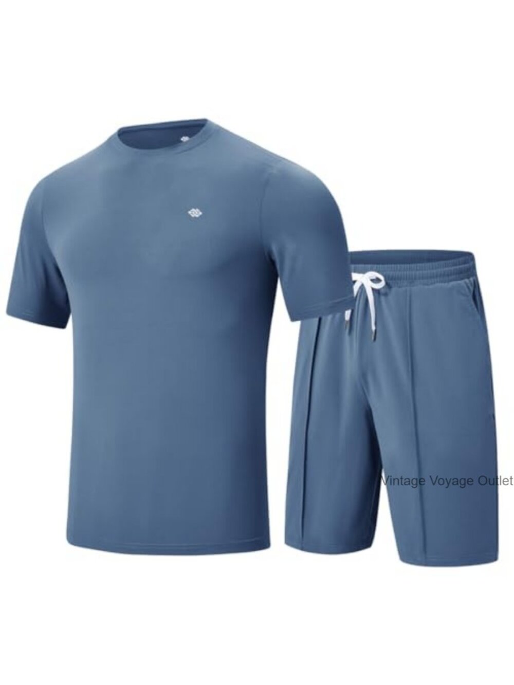 Mens 2 Piece Tracksuit Short Set Lightweight Athletic Active Sportswear